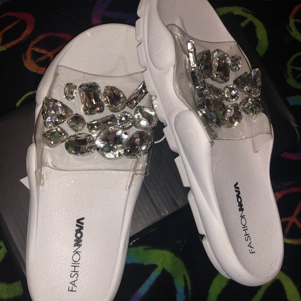 White slides with diamonds